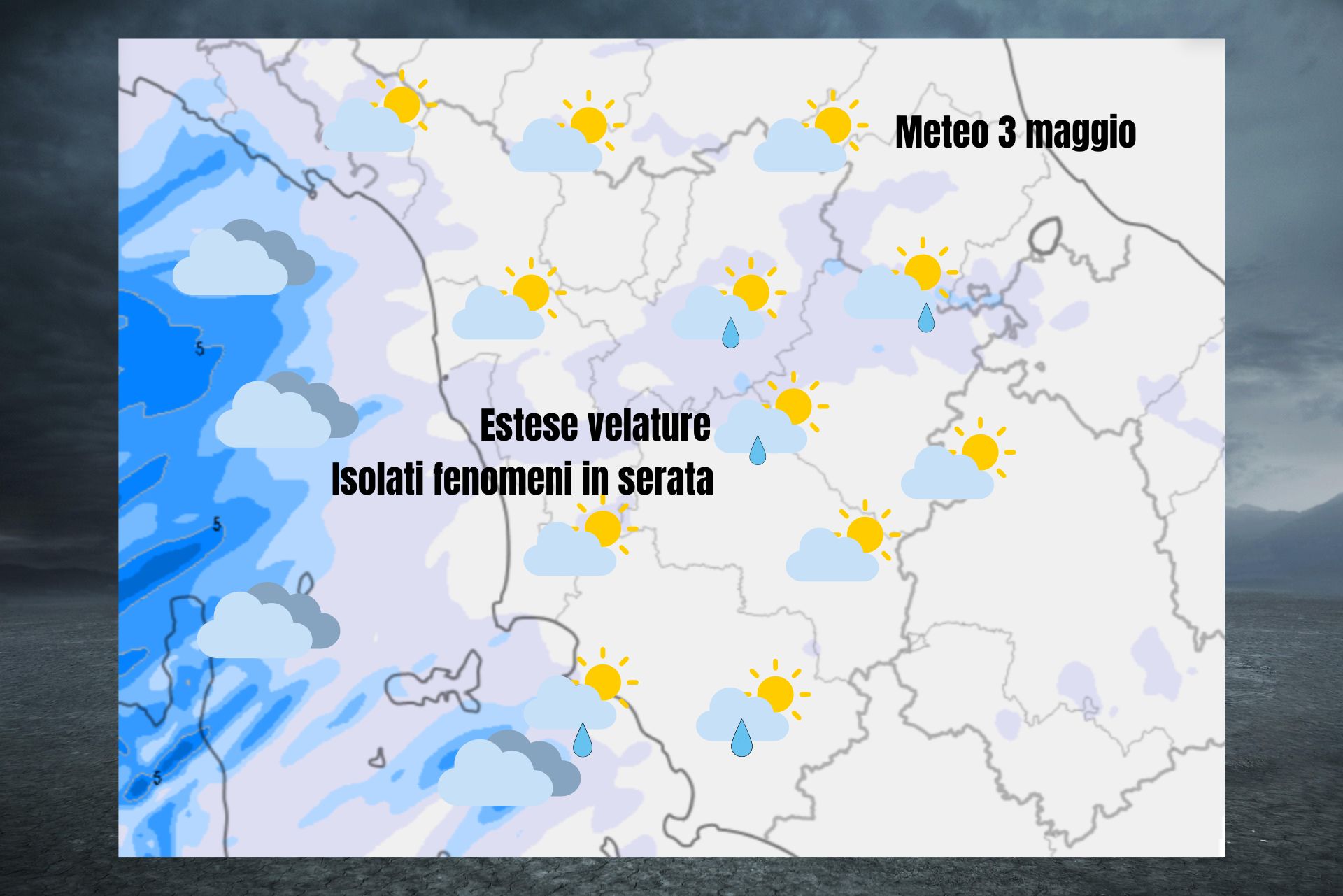 Primi segnali di cambiamento: velature e qualche goccia possibile – meteo Toscana prossime ore –  3 maggio