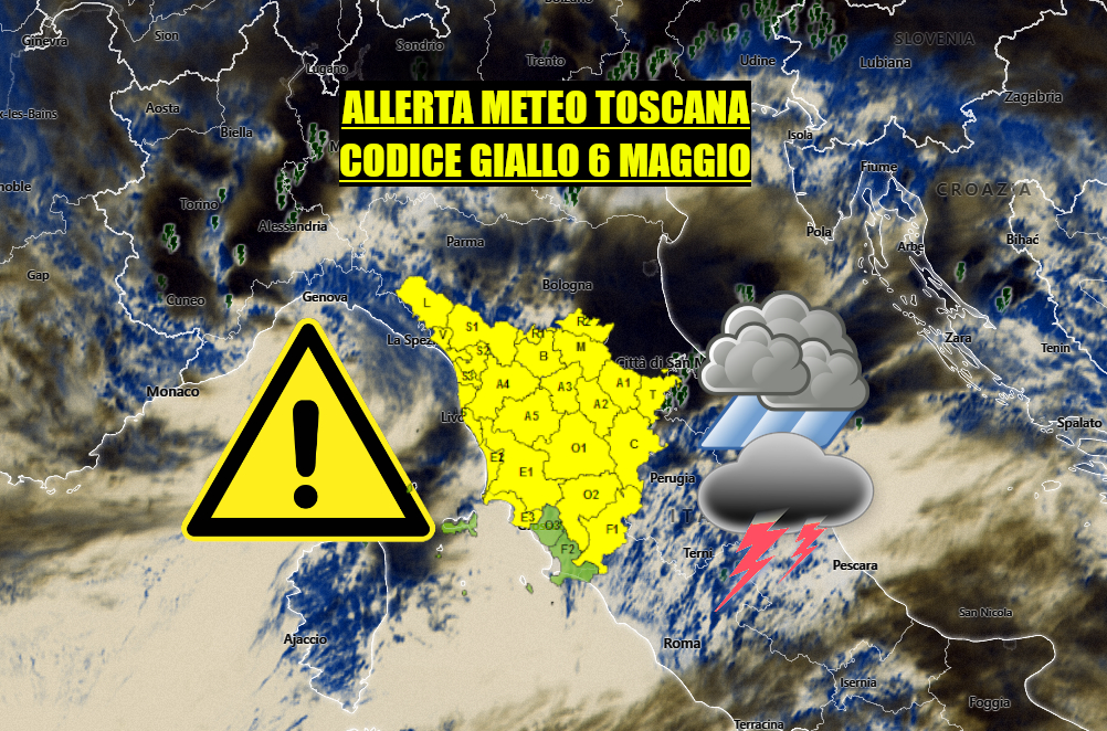 Allerta meteo Toscana, si prolunga a domani per temporali e piogge forti in codice giallo – aggiornamenti