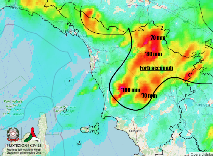 METEO: in Toscana le province di Siena, Pisa, Firenze ed Arezzo sotto temporali a carattere di nubifragio – flash