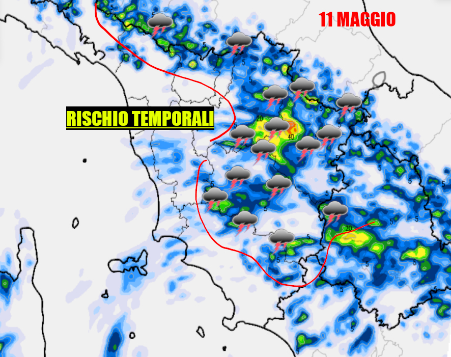 Occhio al pomeriggio, vivace sviluppo temporalesco tra Siena ed Arezzo – meteo Toscana