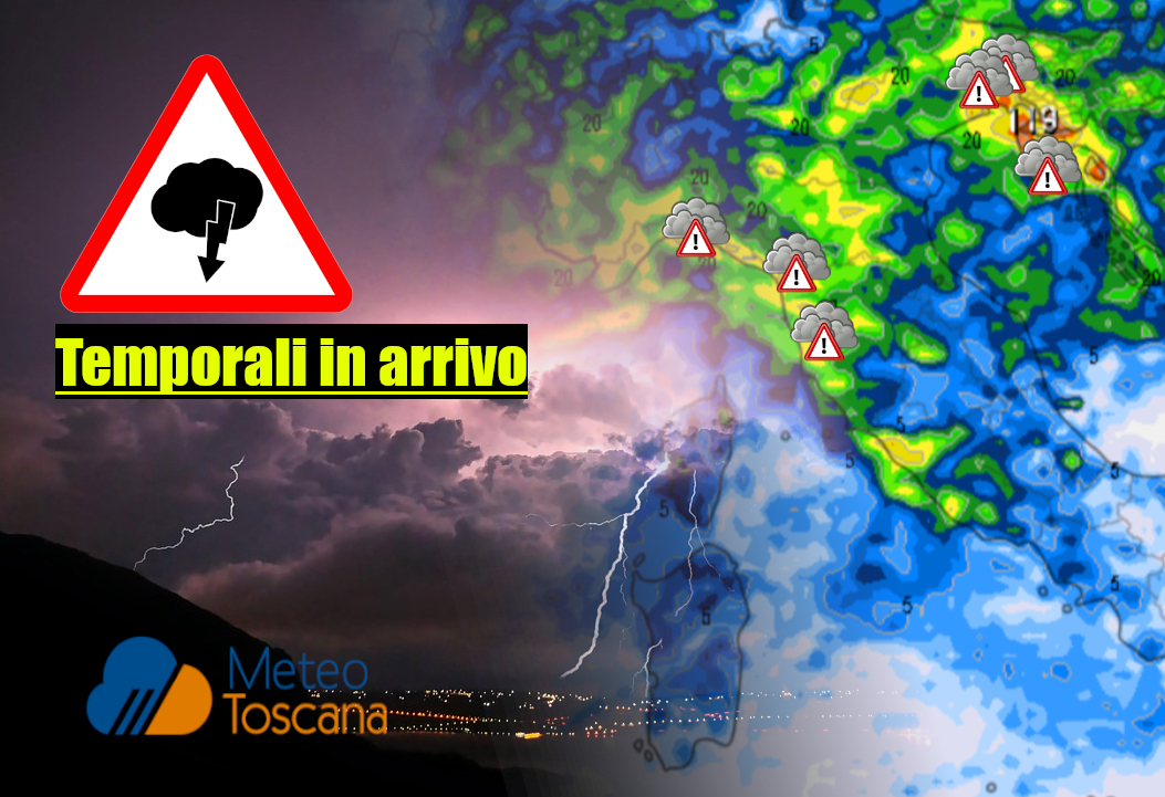METEO: MALTEMPO TEMPORALESCO – ci sono CONFERME per inizio di settimana – interessata anche la Toscana