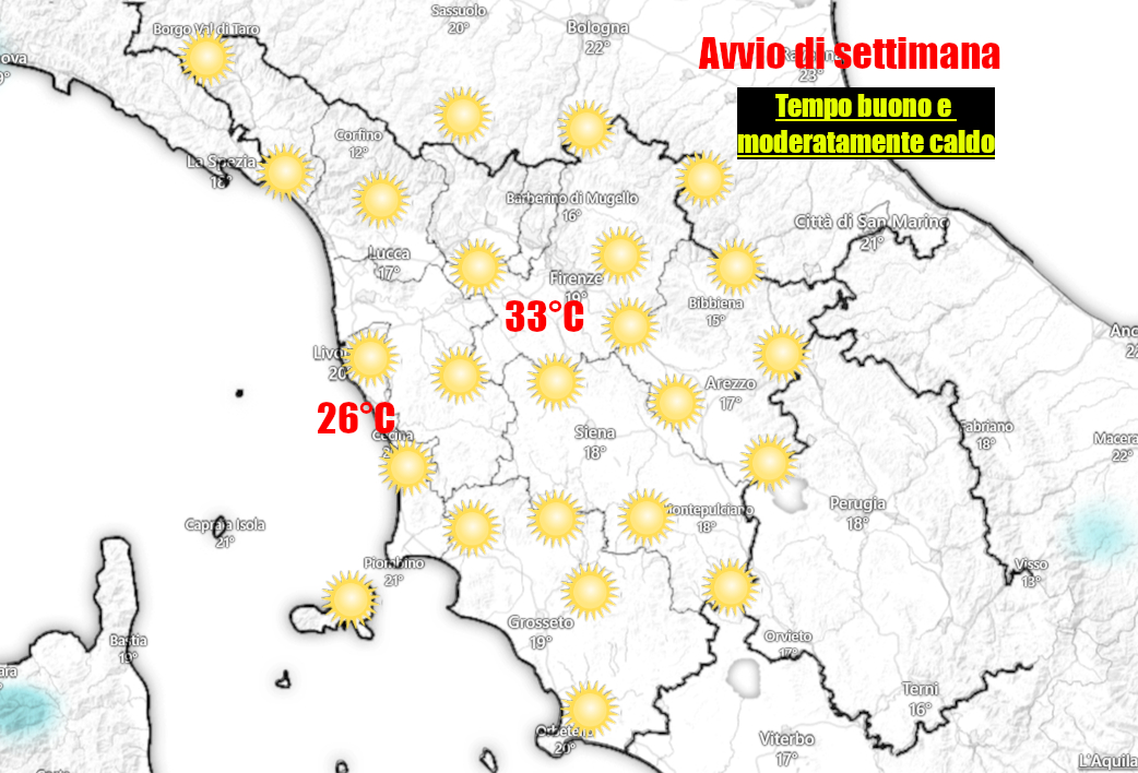 METEO temporalesco sul settore alpino – sole e caldo più a sud. Toscana con 48 ore ancora estive