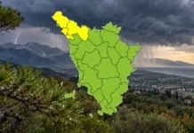 Allerta meteo Toscana venerdì 23: temporali forti tra Lunigiana, Garfagnana e Versilia