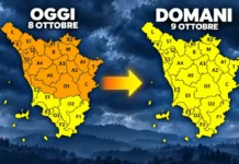 Allerta Toscana, arancione fino alle 17 e giallo fino a venerdì