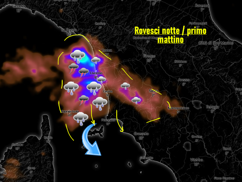 PRIMI TEMPORALI IN FORMAZIONE – Lucca, Pistoia, Arezzo – ATTENZIONE ANCHE ALLA NOTTE – meteo Toscana